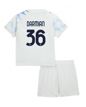 Billige Fotballdrakt Inter Milan Matteo Darmian #36 Replika Bortedraktsett Barn 2025-26 Kortermet (med bukser)